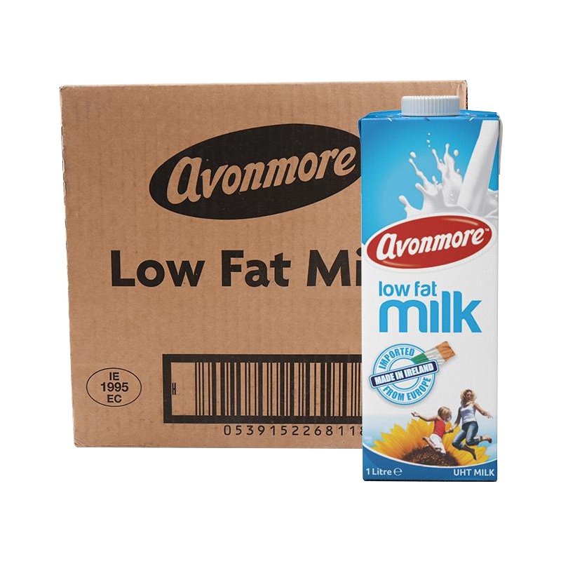 艾恩摩尔（AVONMORE）低脂牛奶1L*6 整箱装（爱尔兰原装进口）