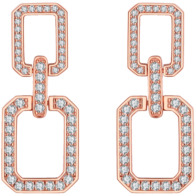 佰色传情新款明星同款方形耳环几何设计耳坠法式耳钉气质优雅耳饰