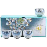 苏氏陶瓷(SUSHI CERAMICS)汝窑茶杯 一片祥和主人杯可开片的陶瓷个人功夫茶杯