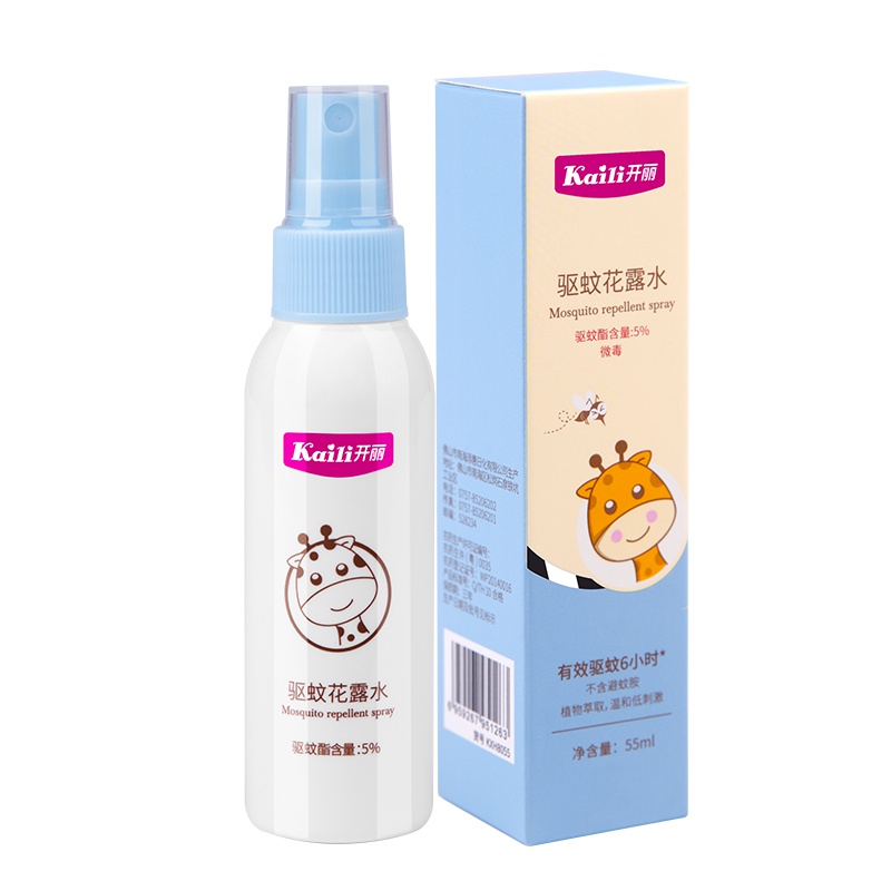 开丽宝宝驱蚊花露水 婴儿祛痱喷雾金水草本原液防蚊精水55ml