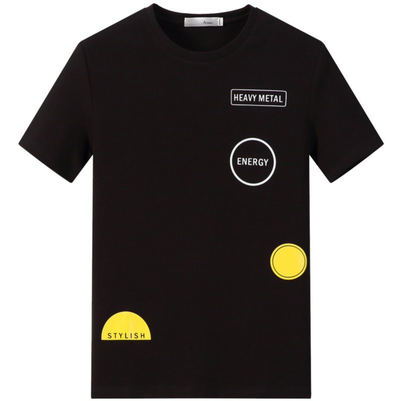 Artsdon/阿仕顿男装T恤夏季时尚印花棉质圆领短袖T恤男