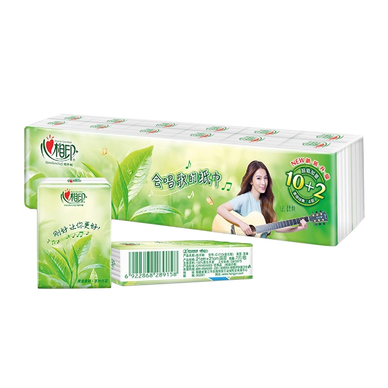 C1710（箱装）心相印茶语经典系列12包6条装四层纸手帕