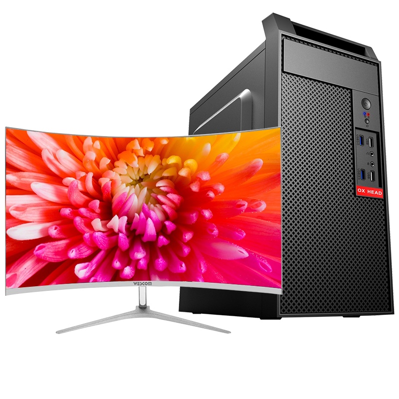 世纪之星 AMD A9-9820八核/集成RX 350 GPU/8G内存/256GB固态 台式电脑 台式机 电脑主机 组装电脑 家用办公组装机商务学生网课游戏电脑+32英寸曲面全套