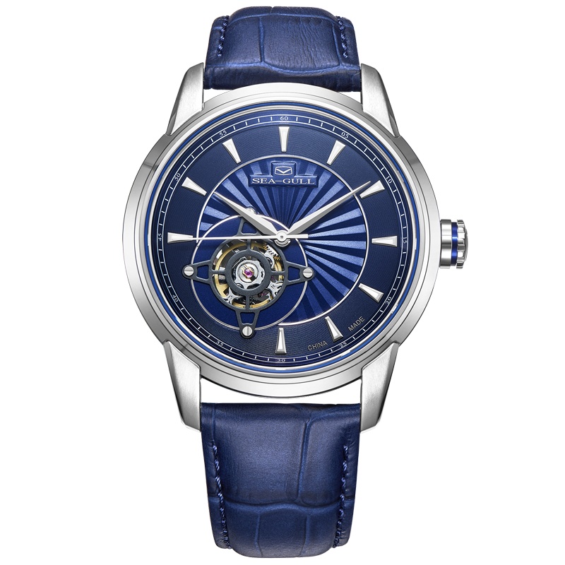海鸥表(SEAGULL)情侣手表商务休闲皮带防水 自动机械表 腕表潮表 819.32.1014K钢壳男