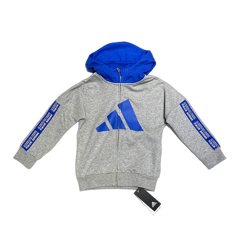 阿迪达斯adidas2020春男小童针织连帽夹克FN0926