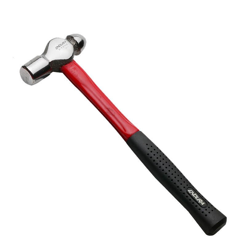 力易得(ENDURA)镜面橡塑纤维柄圆头锤 手锤 榔头 锤子 8oz 货号E7231