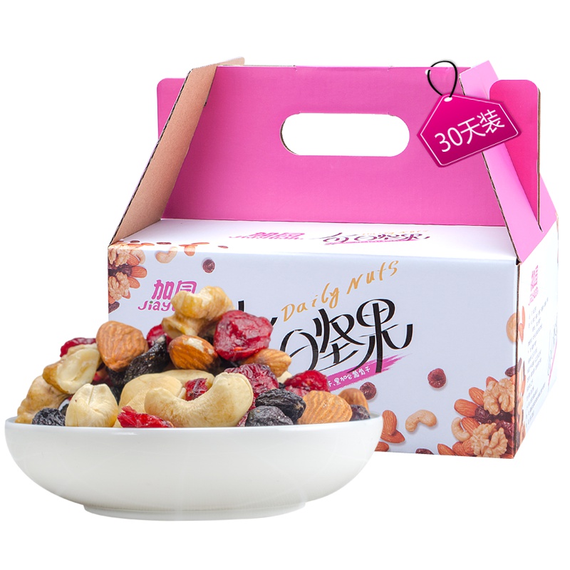 加园(Jiayuan)每日坚果零食坚果干果大礼包混合坚果果仁组合礼盒混合装600g