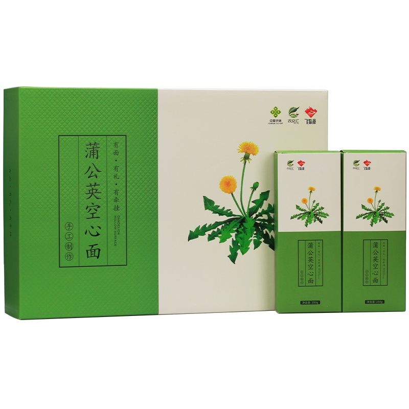 [中华特色]河北供销馆 农交汇 蒲公英空心面礼盒250克*8盒 手工杂粮粗粮细挂面面条 年货送礼佳品 河北保定特产 华北