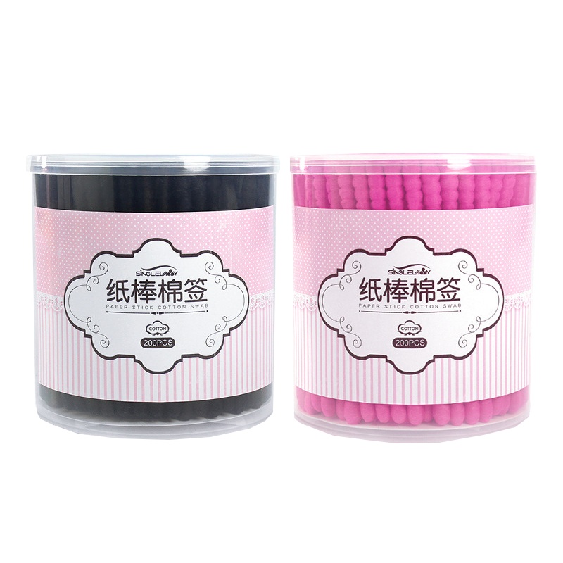 尚官(SingleLady)双头棉签200支盒装螺旋白色 美容化妆卸妆棉棒纸棒棉签脱脂棉花棒清洁护理