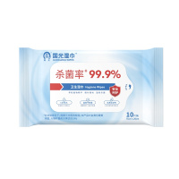 国光卫生湿巾10抽*12包无酒精婴幼儿擦手家用卫生湿纸巾家庭大包装