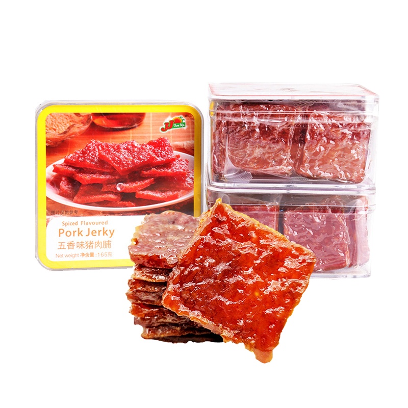尊杰JJ猪肉脯165g*2盒五香沙爹味猪肉脯肉干类零食