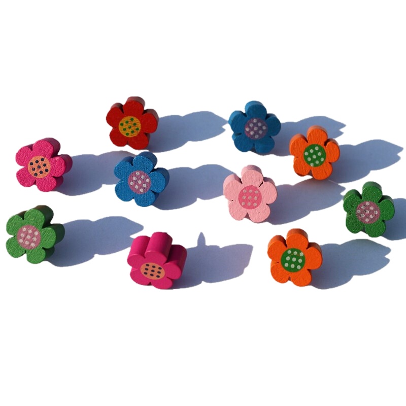 七彩梅花原木图钉 (30枚/盒)