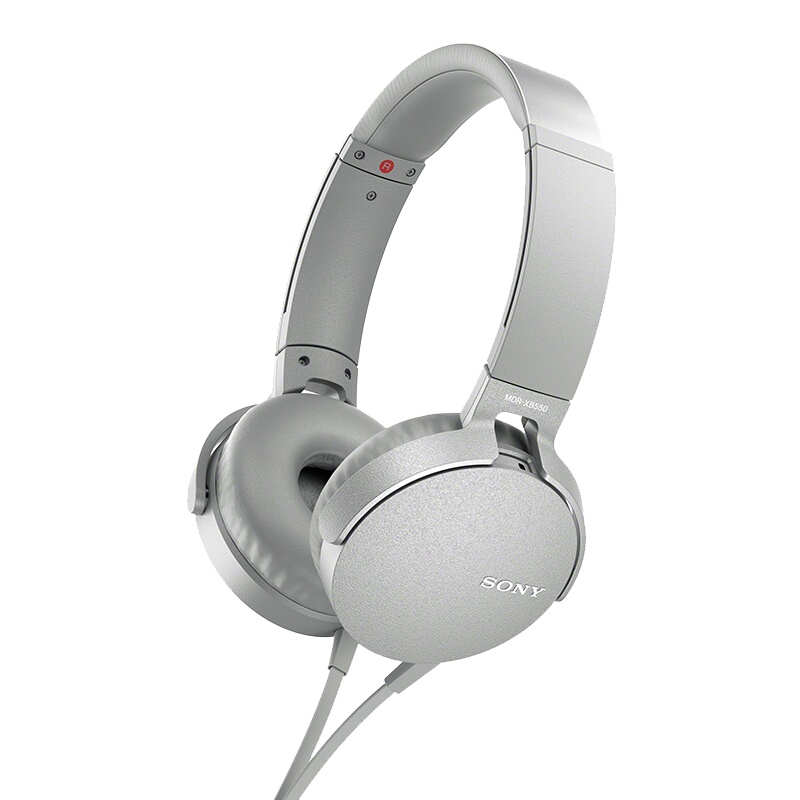 索尼(SONY)MDR-XB550AP 重低音立体声免提通话耳机 头戴式 灰白色