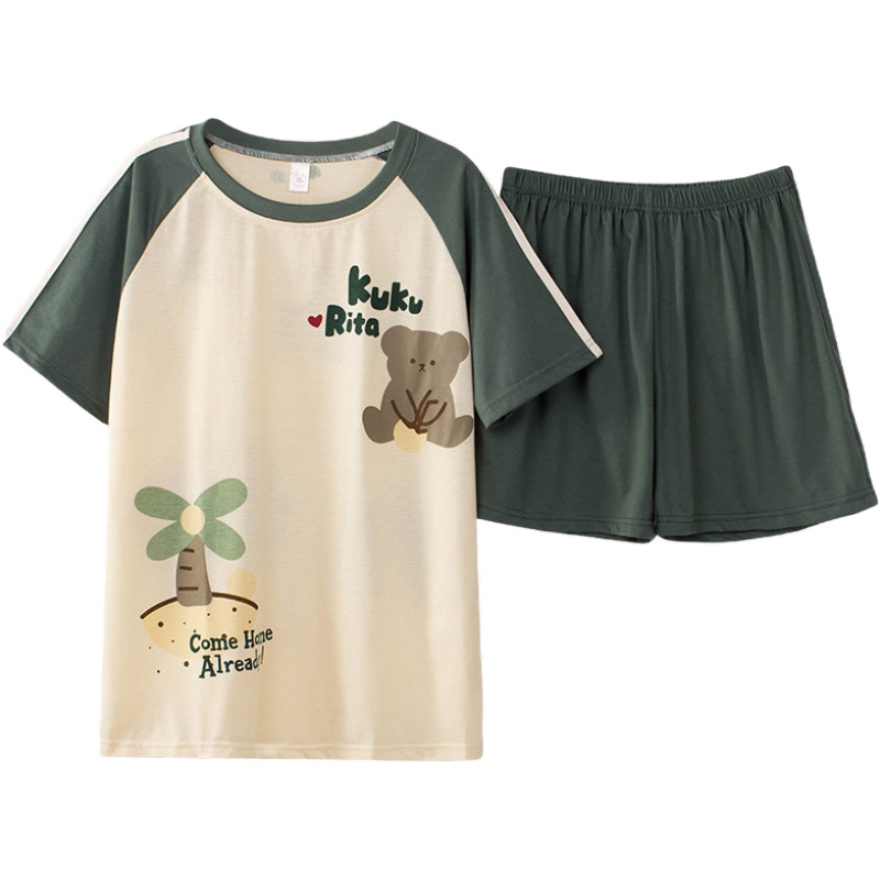 俞兆林睡衣女夏季套装女日系学生短袖春夏2020可爱卡通家居服套装