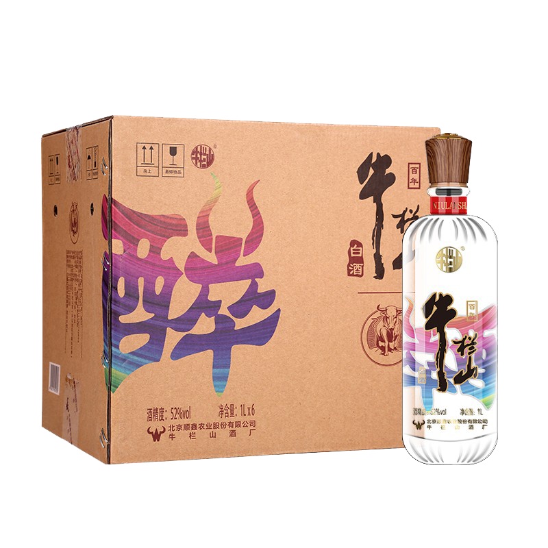牛栏山二锅头52度白酒 陈酿 醉系列 清香型白酒1000ml*6瓶 整箱装