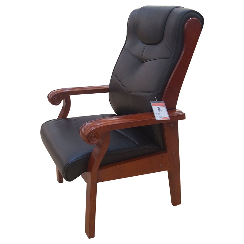 榭邦 072会议椅办公家具 办公椅家用椅子座椅会议椅洽谈椅木架皮办公椅电脑椅