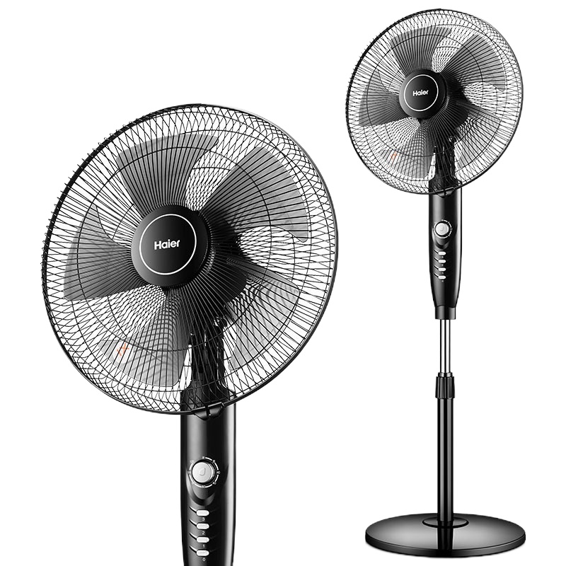 Haier/海尔落地扇FSJ3505B机械款 家用静音节能摇头电扇 三档 节能省电 五页台式立式工业宿舍定时宿舍电风扇