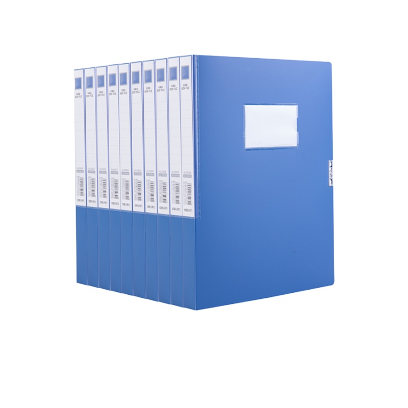 得力(deli) 25mm档案盒 A4文件粘扣塑料PP收纳盒 6个/组