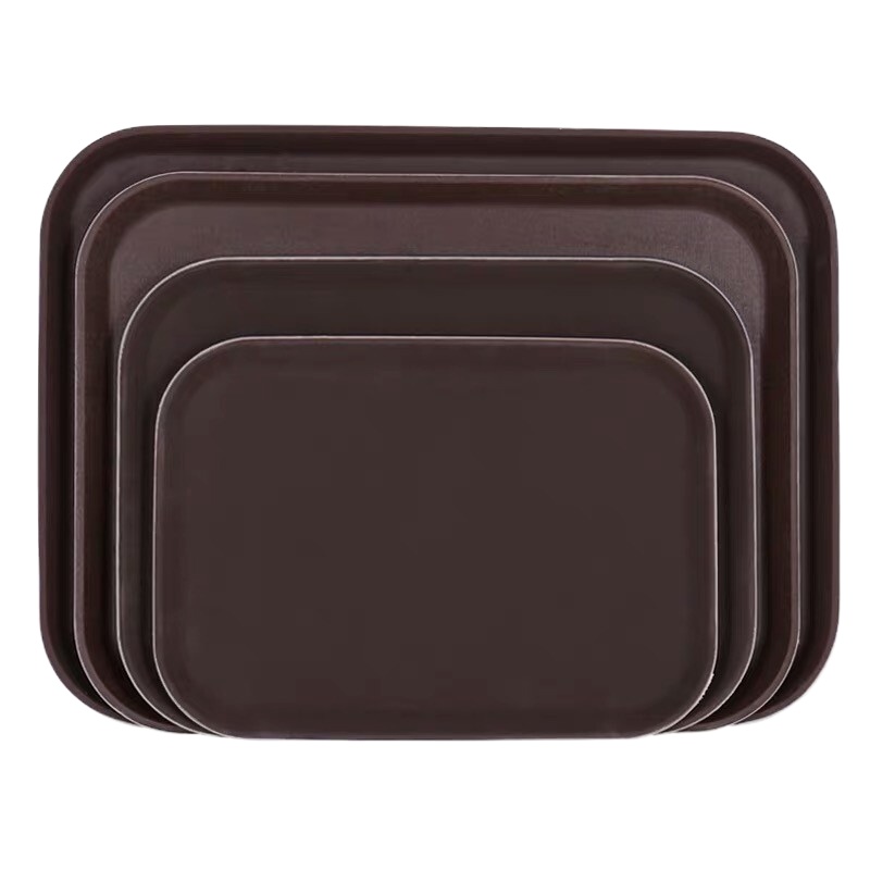 钢化防滑托盘 长方形托盘 家用茶盘 中号钢化托盘 36*46CM