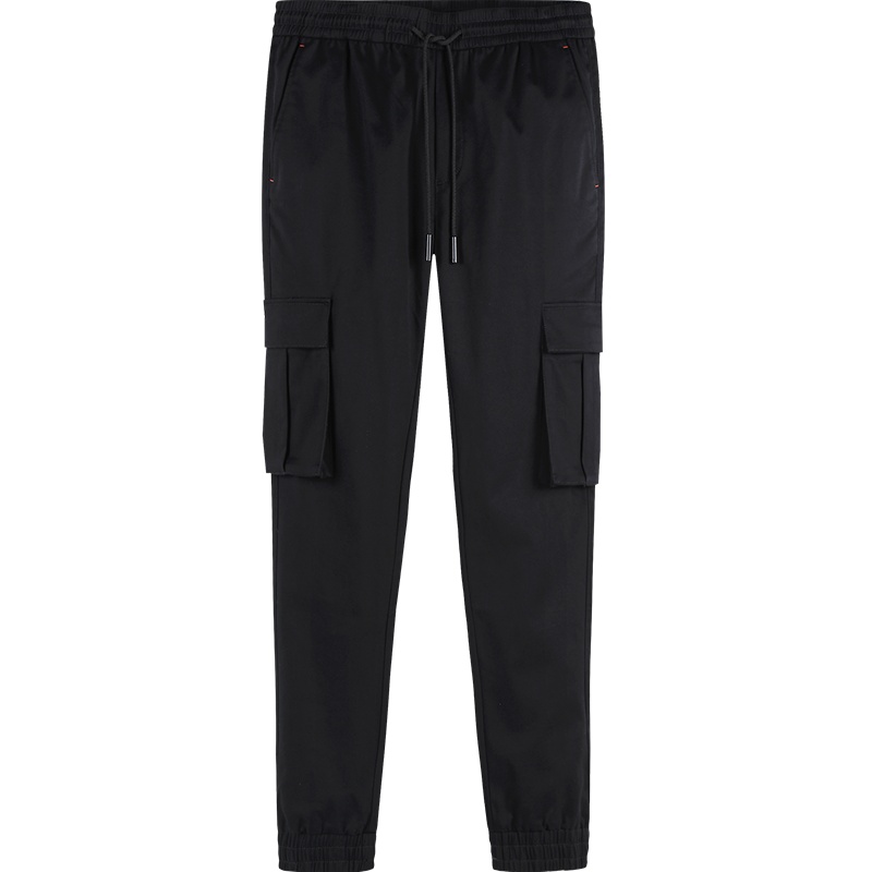 与狼共舞休闲裤男士工装裤直筒宽松2019秋季新款潮流男装束脚裤子