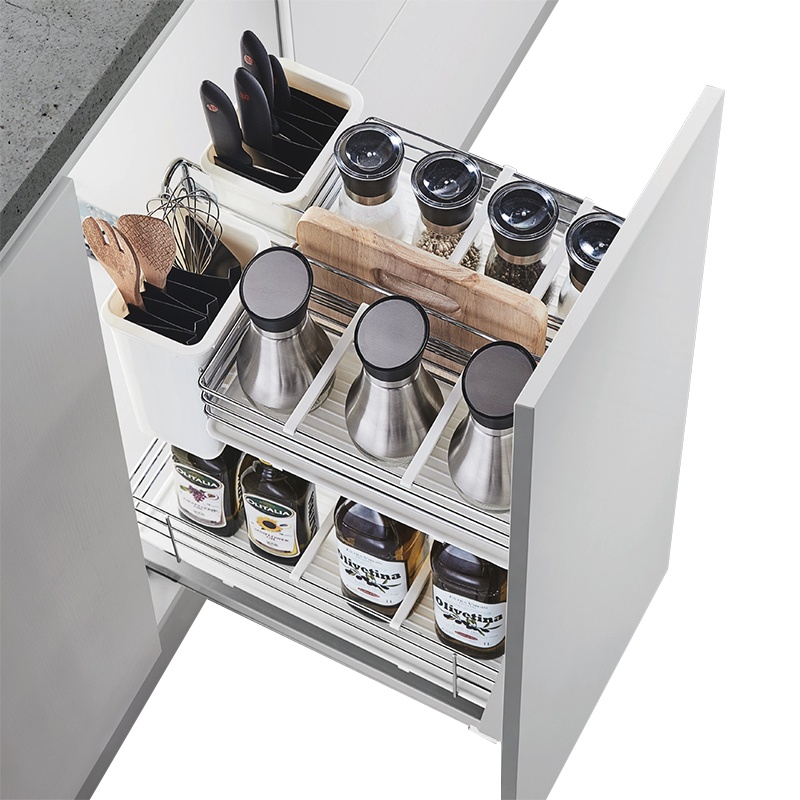 HIGOLD/悍高 地柜小厨神拉篮不锈钢厨房拉篮调料拉篮厨柜拉篮