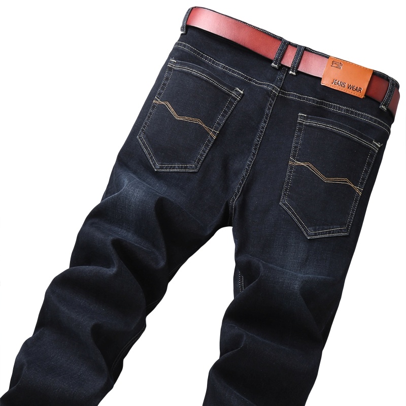 吉普战车(JIPUZHANCHE)男装秋冬新款牛仔裤男士中腰弹力直筒舒适棉弹柔软时尚男士牛仔裤长裤