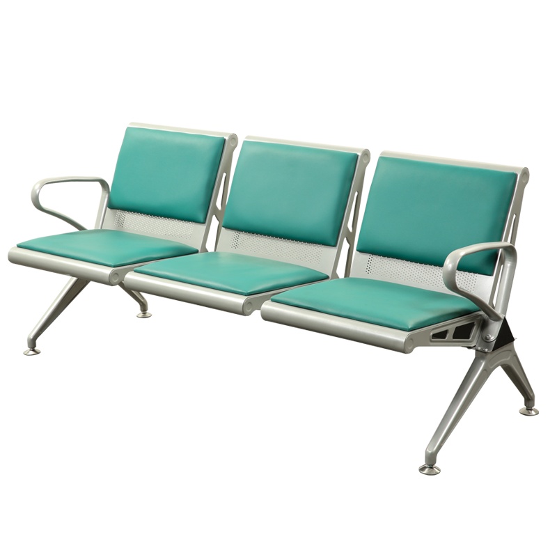 [红心家居]机场椅三人位连排椅银行公共座椅车站等候长椅带坐垫