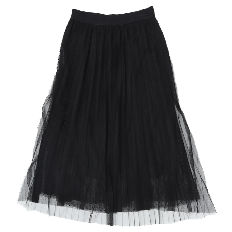 ENJOY'M网纱叠加E女装2019冬季新品优雅温柔多层网纱压褶点点纱半裙