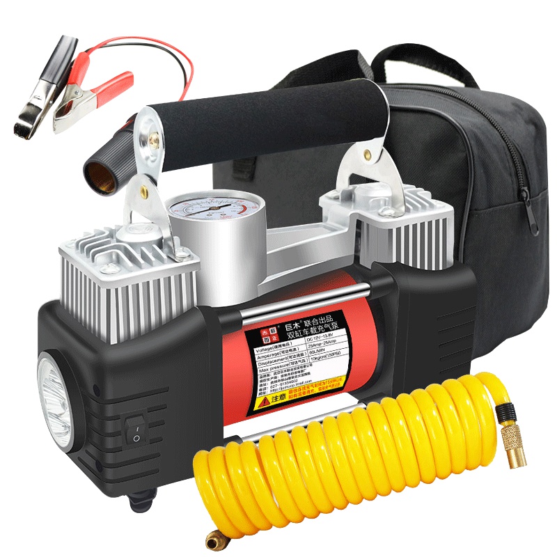 巨木 车载充气泵 金属双30缸 预设胎压数显 汽车轮胎用 12v便携式电动打气泵