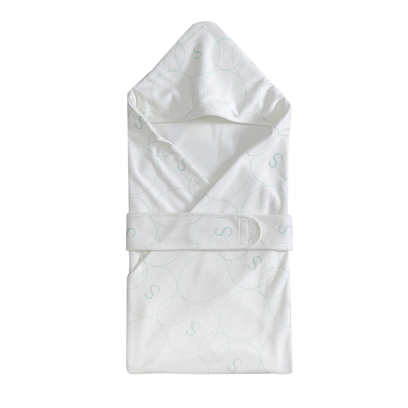 喜临门双层针织抱被新生儿产房婴儿抱被春夏薄纱布针织纯棉包巾宝宝用品—洛克圈