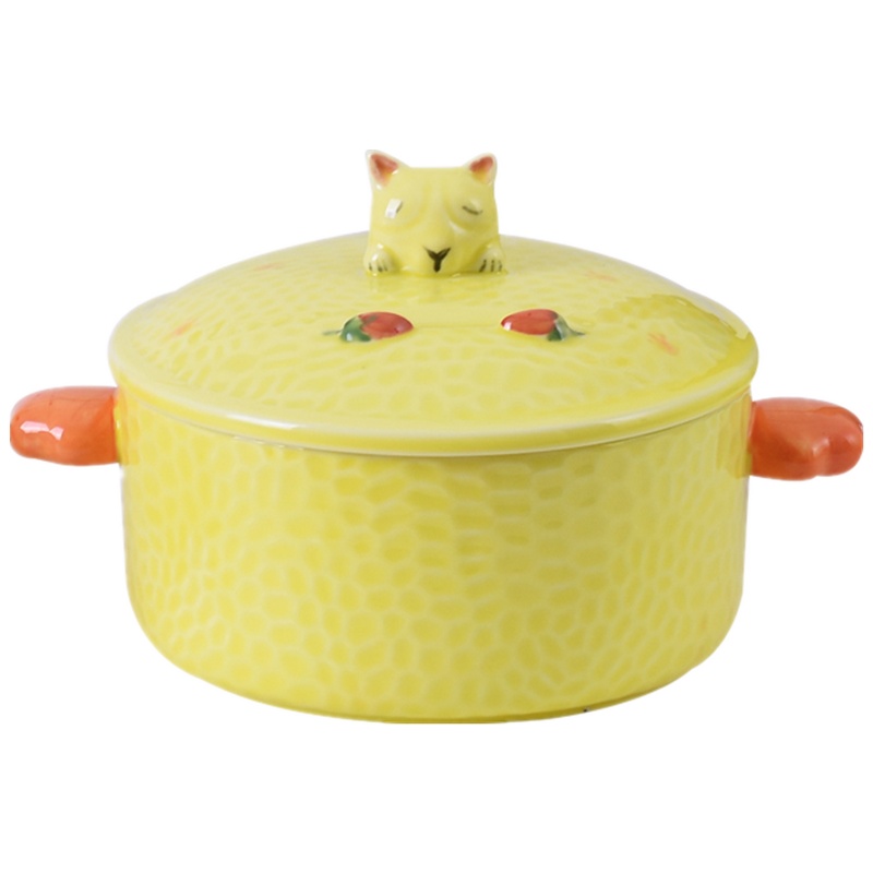 金禹瑞美Remec 釉下彩加厚耐高温带盖6英寸泡面碗 单个装