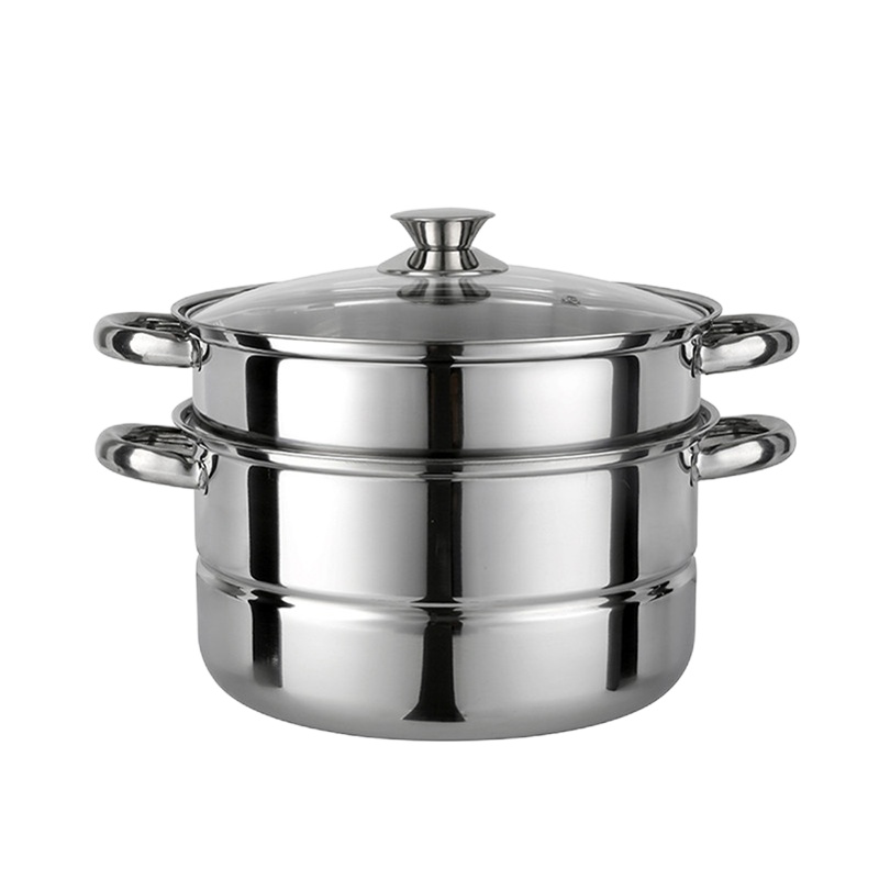 德世朗 蒸蒸日上两层多用蒸锅DFS-Z018C 一锅多用烹饪进度一目了然26cm