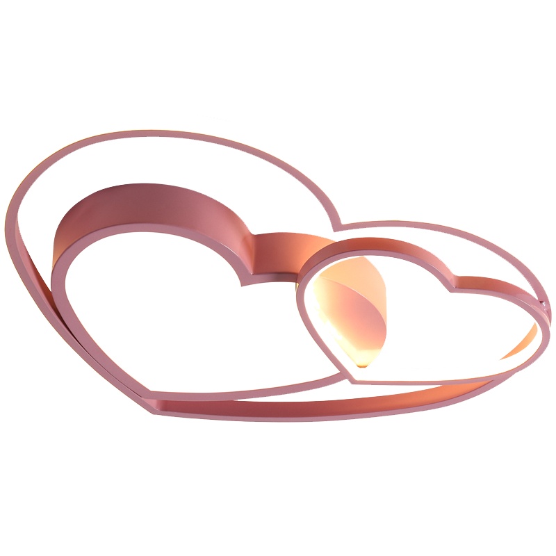 七只蚂蚁 儿童灯简约现代吸顶灯LED铁艺儿童灯 儿童卧室灯led简约现代温馨爱心造型吸顶灯女孩公主房婚房ins灯具XLL