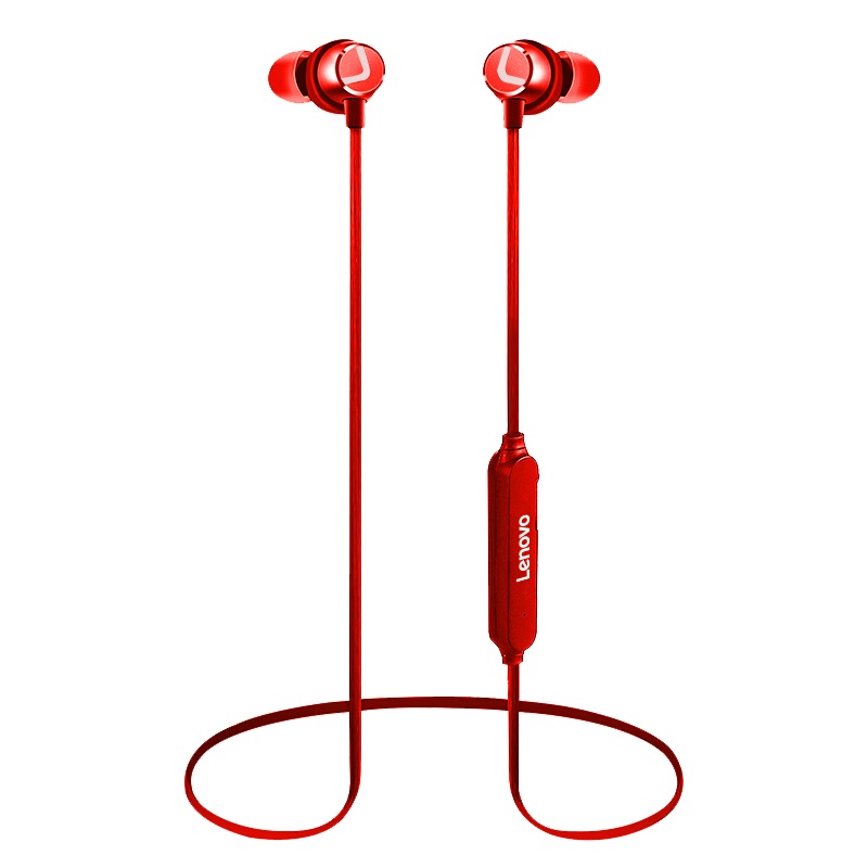 联想运动蓝牙耳机X1红色无线跑步男女双耳挂耳入耳式颈挂脖式磁吸防脱落狂甩不掉