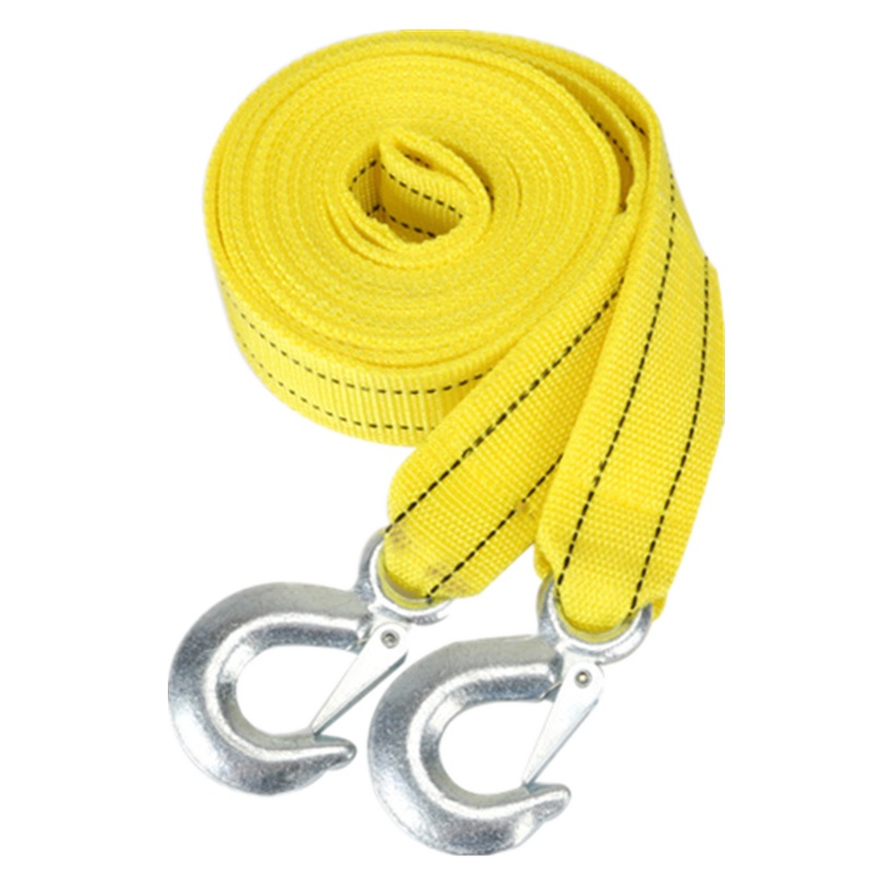 汽车拖车绳车用强力牵引绳拉车绳拖车带加厚黄色尼龙 应急自驾装备3米3吨U型钩
