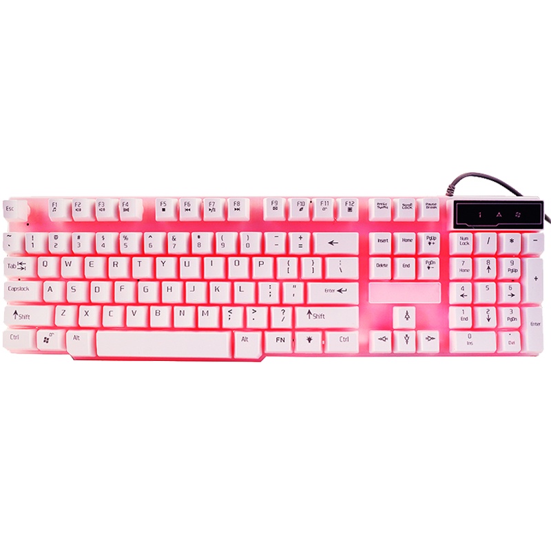 吉选(gesobyte) KB860炫光版 三色背光机械手感游戏商务办公悬浮设计USB绝地求生吃鸡有线键盘