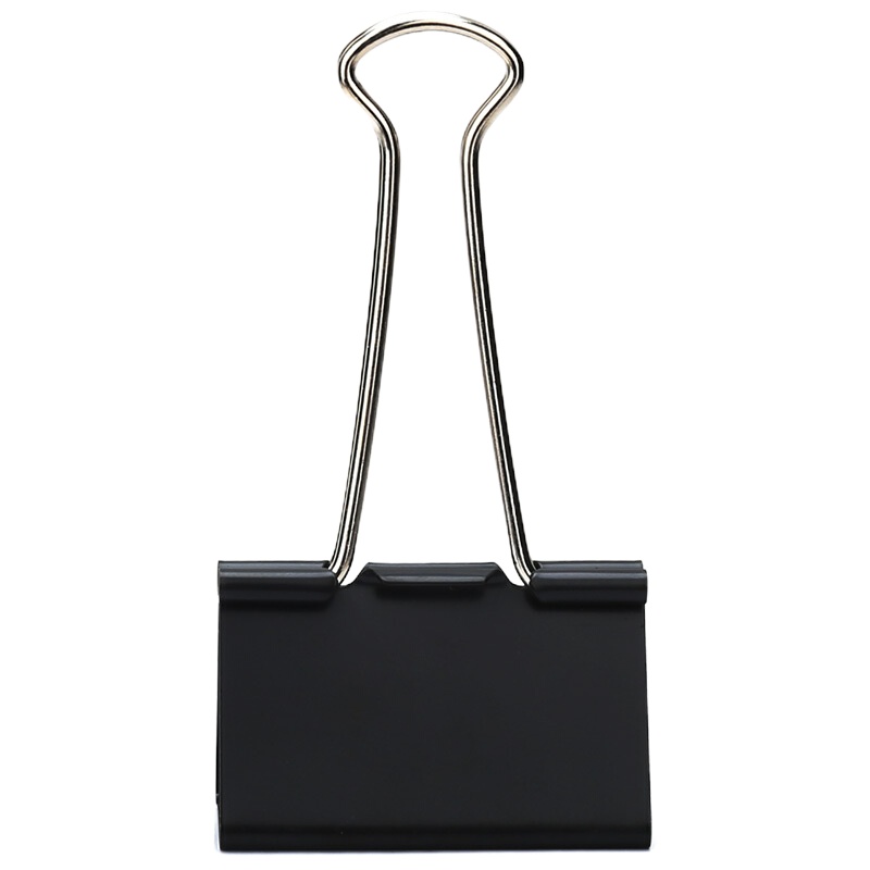 得力(deli)12只一筒50mm黑色长尾夹票夹/大号金属燕尾夹票据夹子 办公用品 8561 3筒装