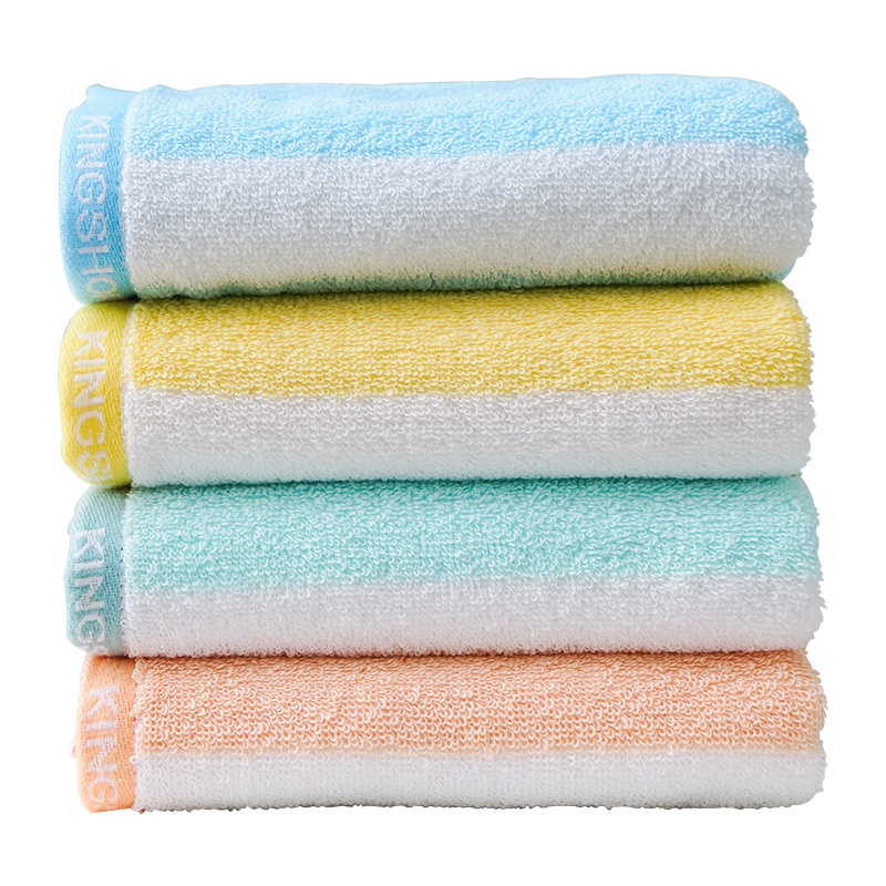 金号纯棉毛巾 加厚赛络纺条纹情侣色系 柔软舒适 吸水易干洗脸巾