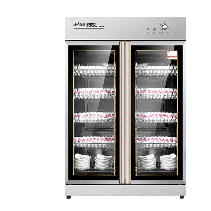 而派 968L商用餐具消毒柜 立式消毒碗柜 大型双门餐饮厨房酒店饭馆餐盘酒杯碗碟筷子保洁柜 中温红外线臭氧消毒不锈钢柜