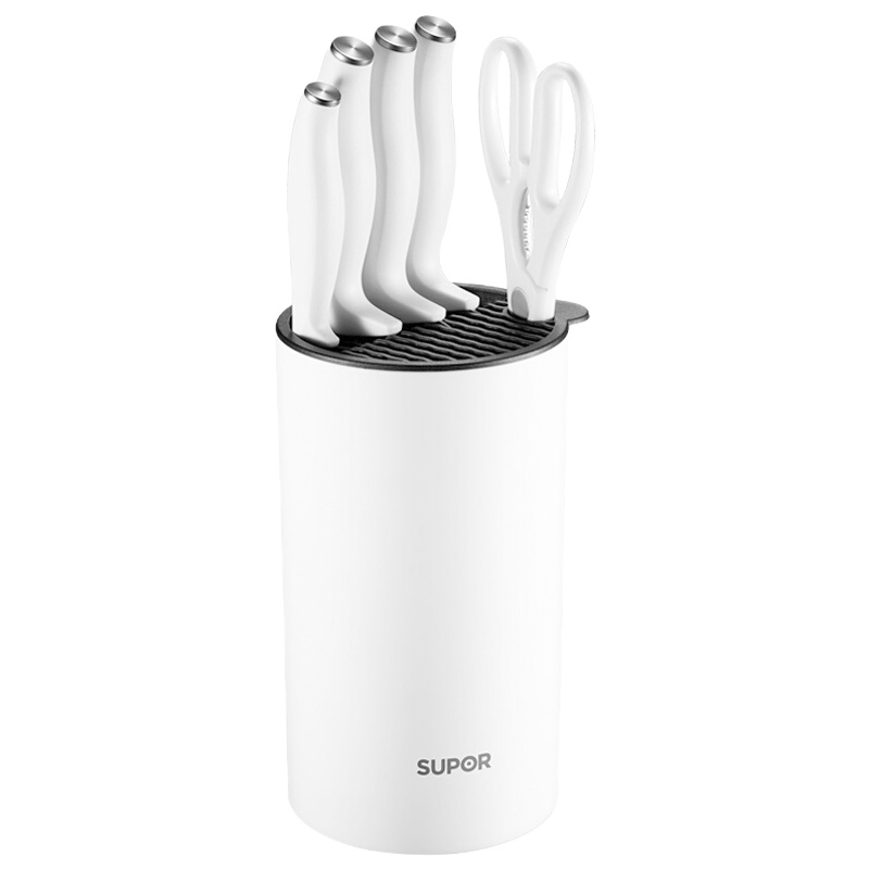 苏泊尔家用套刀厨房刀具套装切肉菜刀不锈钢尖锋系列Ⅰ六件套刀具简约白TK1937E