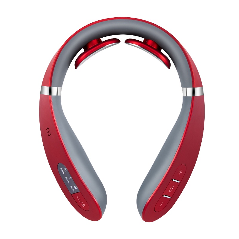 荣事达颈椎按摩器颈部按摩仪多功能脖子振动家用智能护颈仪七夕节送礼佳品 红色