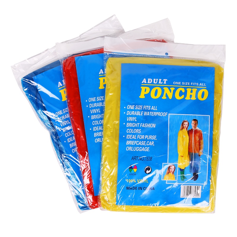 趣行 加厚一次性雨衣 四合扣雨披户外旅游特大号雨衣 垂钓露营登山骑行成人均码雨披 颜色随机 4件