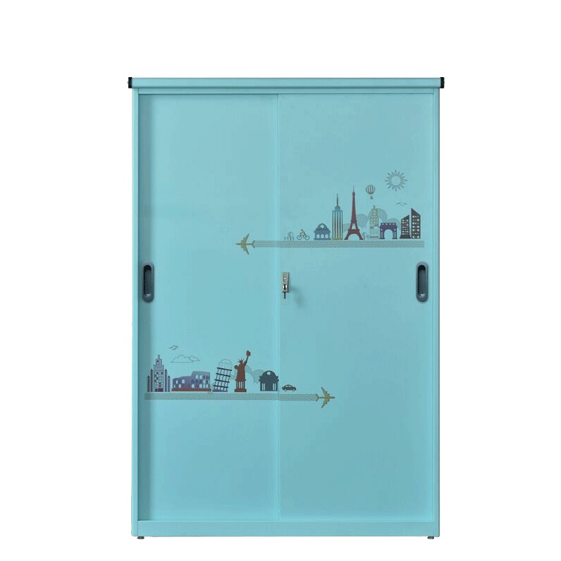 鑫虎威 阳台储物柜铁皮带门防晒客厅置物收纳柜家用钢制杂物柜