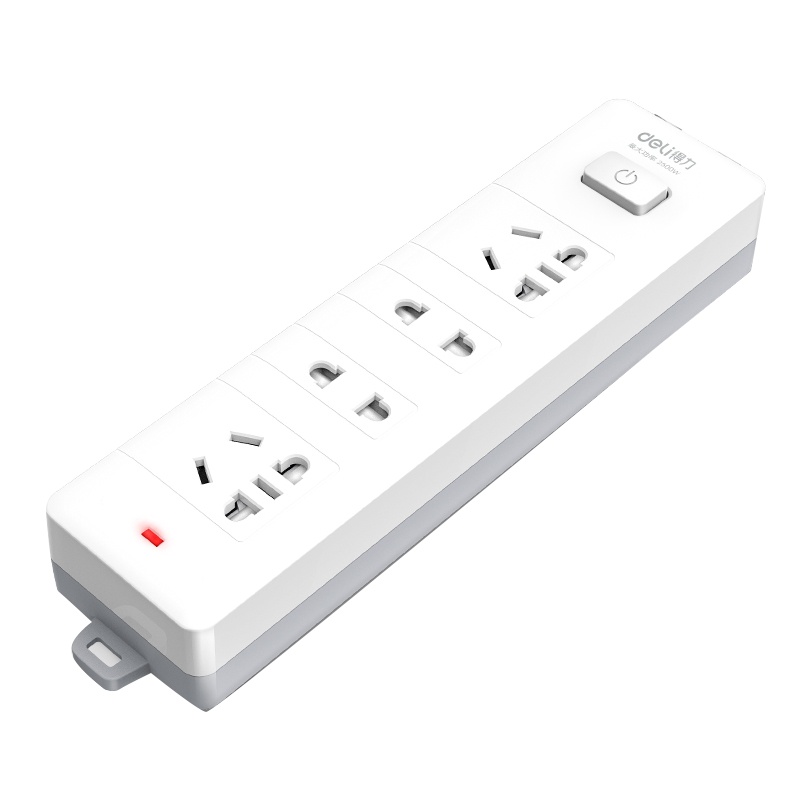 得力deli18251接线板2+2_2米延长线插座 新国标 插排插板多孔接线电源办公家用