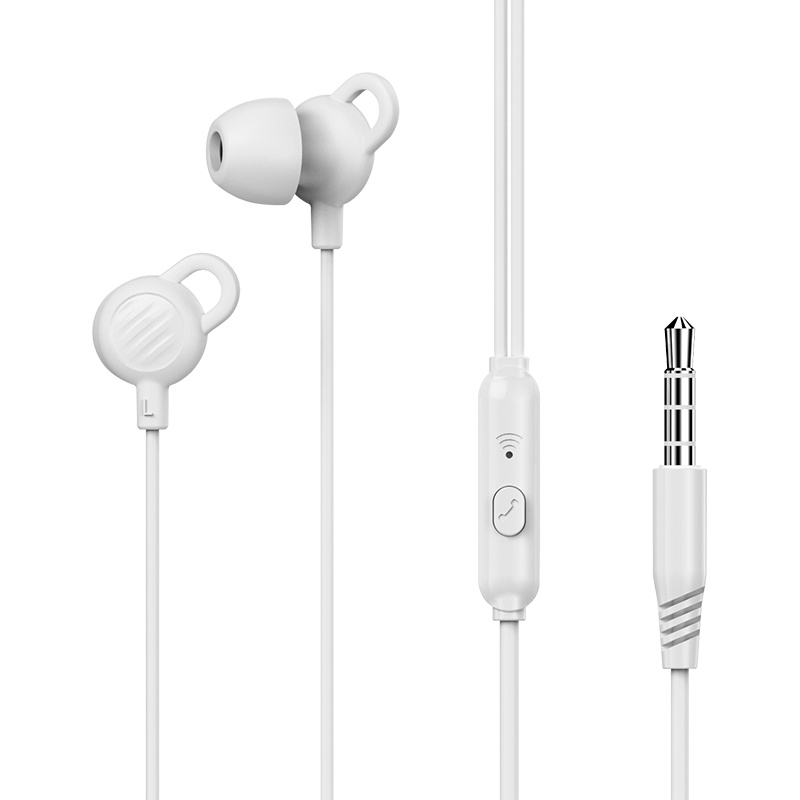 纽曼有线耳机XL02 黑色高音质舒适睡眠耳机 圆孔入耳式有线无痛睡觉不压耳隔音降噪HIFI音质安卓通用6D音效小巧便携