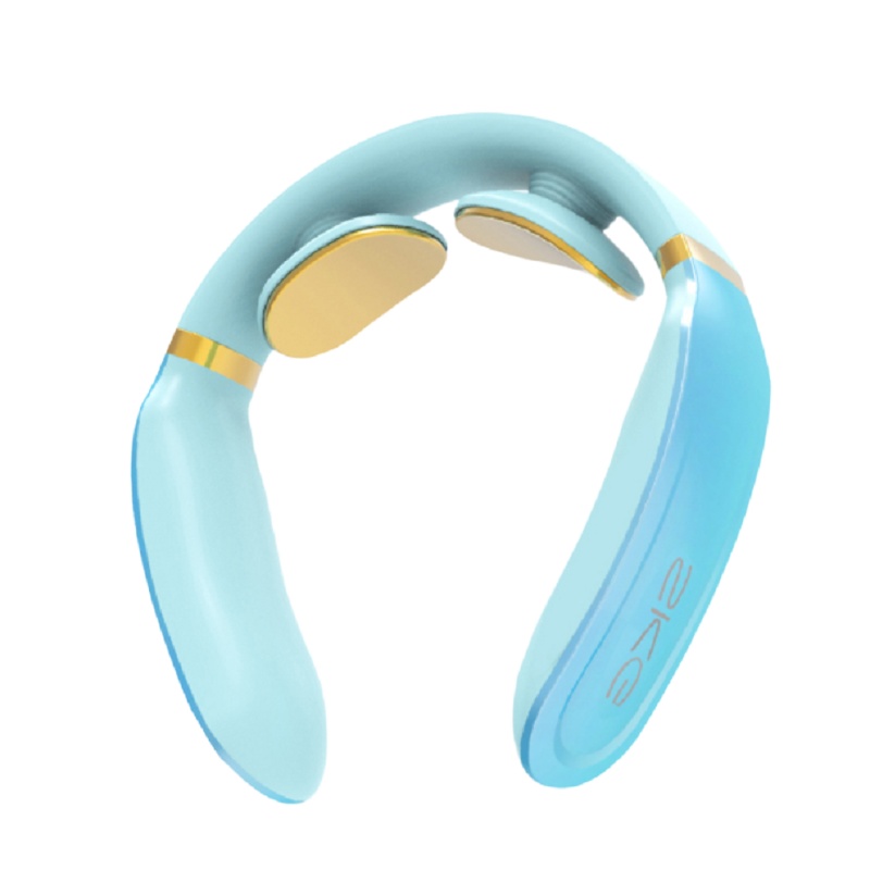 SKG K6炫彩浅蓝智能颈椎按摩器颈部按摩仪热敷U型枕充电便携手机操控