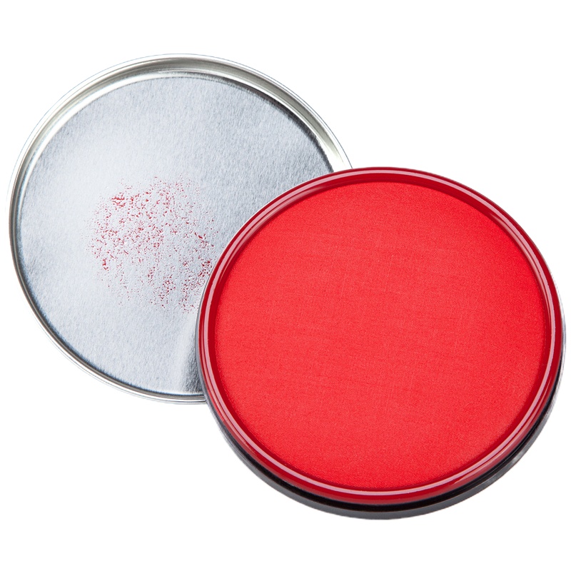 齐心(COMIX) B3736 橡皮章快干印台圆形铁壳印泥盒红色办公盖章150mm 红色 单盒价格