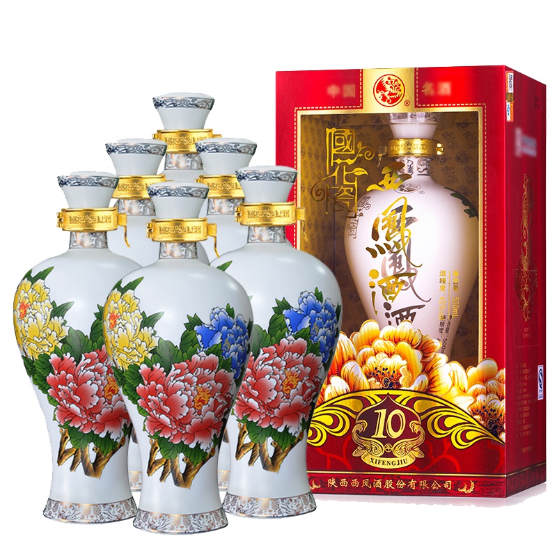 西凤 国花瓷10年 45度 500ml*6瓶 箱装 凤香型 白酒