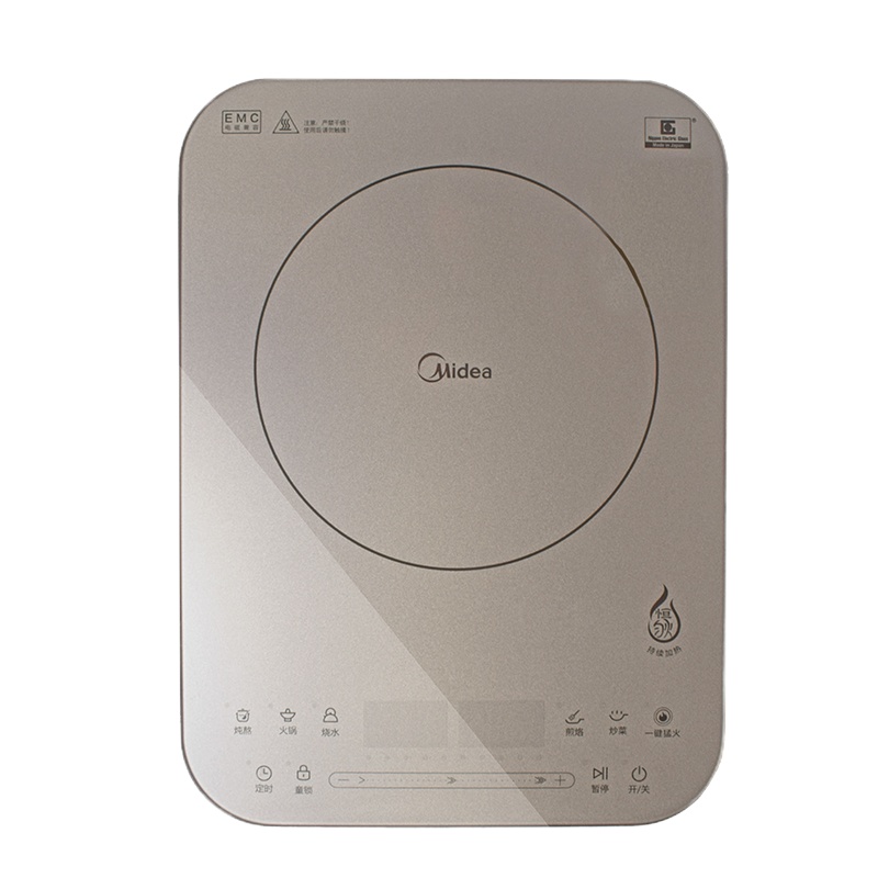 Midea/美的 电磁炉家用 面板智能超薄触屏 纤薄 精准温控 预约定时 恒温节能 高效散热 猛火爆炒