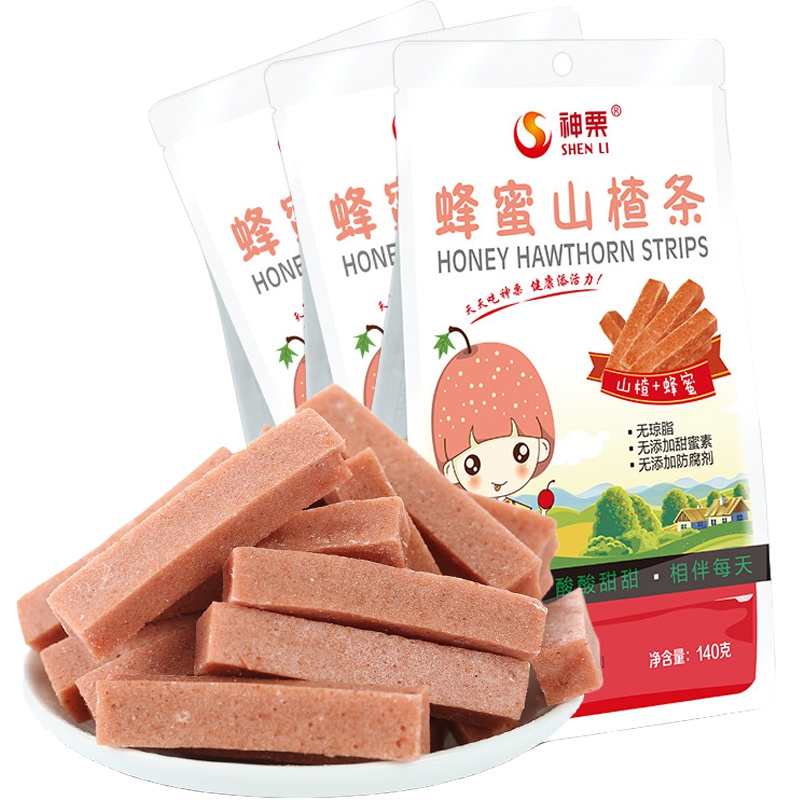 [中华特色]河北供销馆 神栗 蜂蜜山楂条140g*5袋 开胃山楂制品山楂块 河北承德特产
